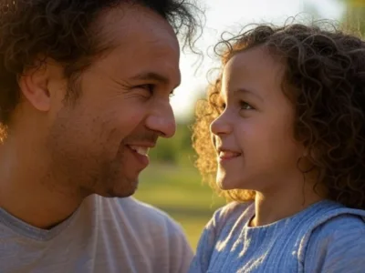 Casting Publicité Père Fille Cheveux bouclés Ile-de-France