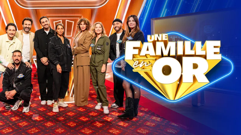 Camille Combal sur le plateau d’Une famille en or, édition spéciale célébrités