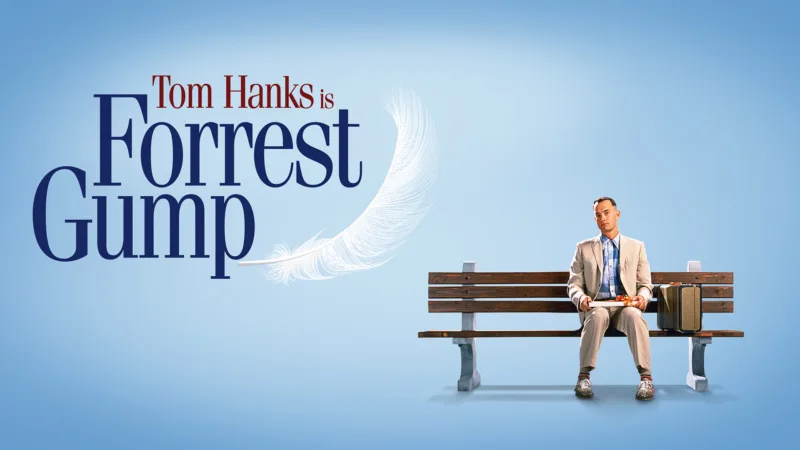 Affiche du film Forrest Gump avec Tom Hanks assis sur un banc