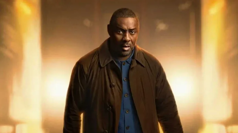 Affiche officielle de Hijack saison 2 avec Idris Elba sur fond de train