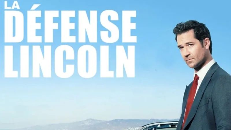Affiche de La Défense Lincoln saison 4 sur Netflix, Mickey Haller près de sa Lincoln