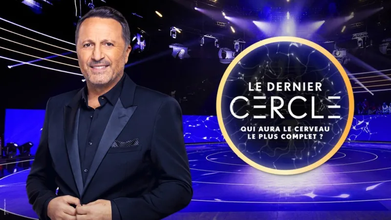 Logo du jeu Le Dernier Cercle sur TF1 avec la question “Qui aura le cerveau le plus complet ?”