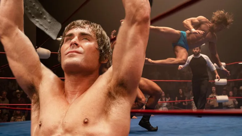 Zac Efron en Kevin Von Erich sur le ring dans The Iron Claw