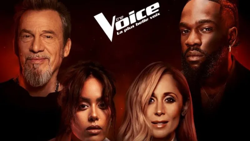Affiche The Voice 2026 avec Florent Pagny, Lara Fabian, Amel Bent et Tayc
