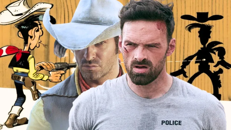 Alban Lenoir en costume de Lucky Luke dans la nouvelle série Disney+