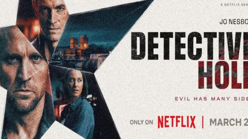 Affiche promo avec la silhouette de Tobias Santelmann pour Jo Nesbø’s Detective Hole