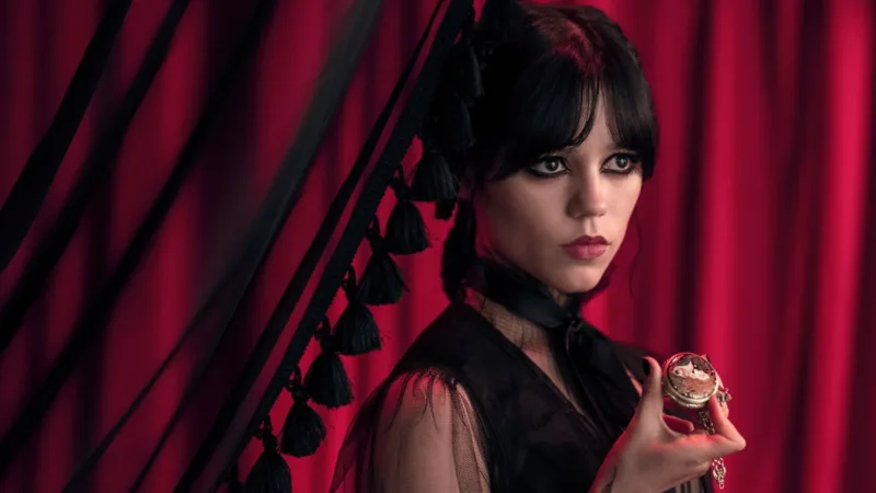 Photo de casting de Mercredi avec Jenna Ortega lors d’un événement promotionnel