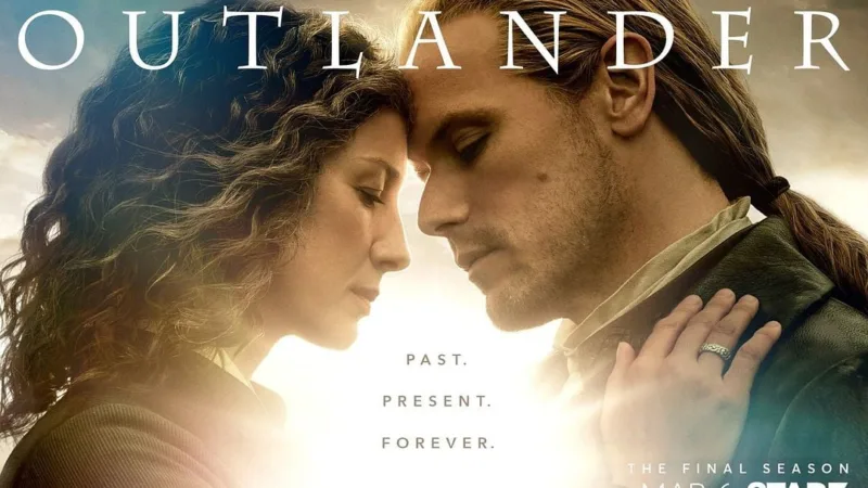Affiche Outlander saison 8 avec Claire et Jamie au premier plan