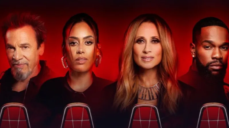 Affiche The Voice 2026 sur TF1 avec les coachs