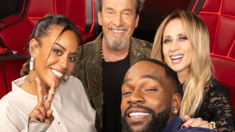 Les coachs Florent Pagny, Amel Bent, Lara Fabian et Tayc sur l’affiche de The Voice 2026