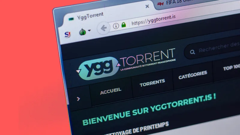 Logo de YggTorrent, site de torrent francophone, au moment de sa fermeture définitive