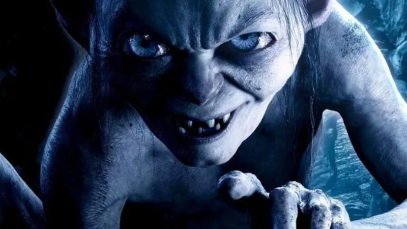 Gollum dans une scène sombre inspirée du Seigneur des Anneaux