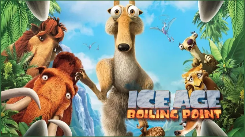Première affiche de L’Âge de glace Le réveil du Volcan avec Manny Sid Diego et Scrat Première affiche de L’Âge de glace Point d’ébullition avec Manny Sid Diego et Scrat