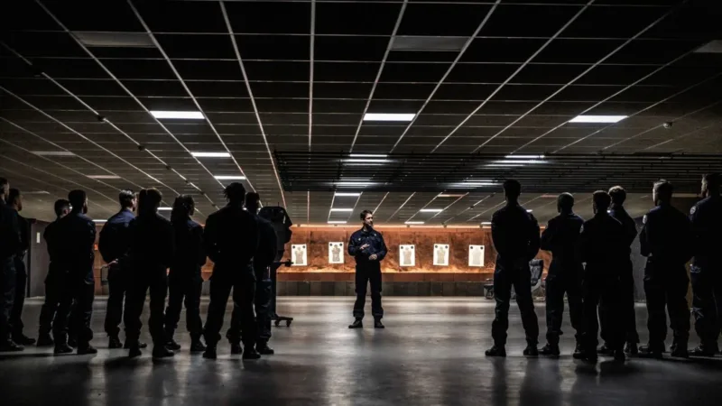 Équipe de la série GIGN réunie dans un stand de tir dans le final sur Netflix