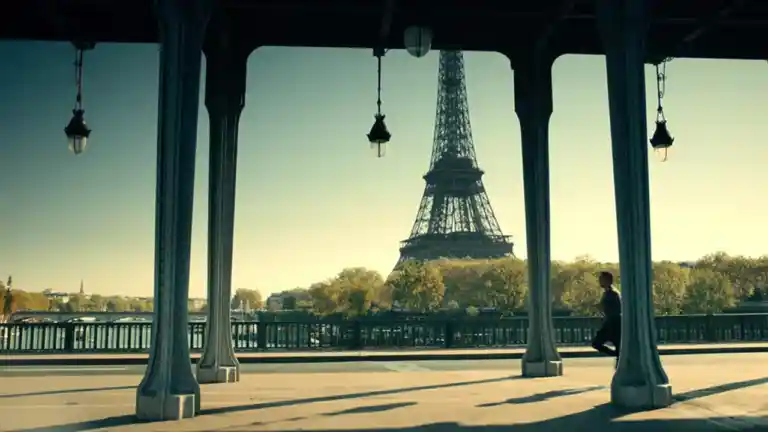 La tour Eiffel vue depuis le pont de Bir-Hakeim dans la série GIGN