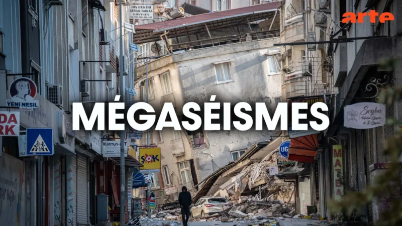 Rue dévastée par un puissant séisme dans le documentaire Mégaséismes