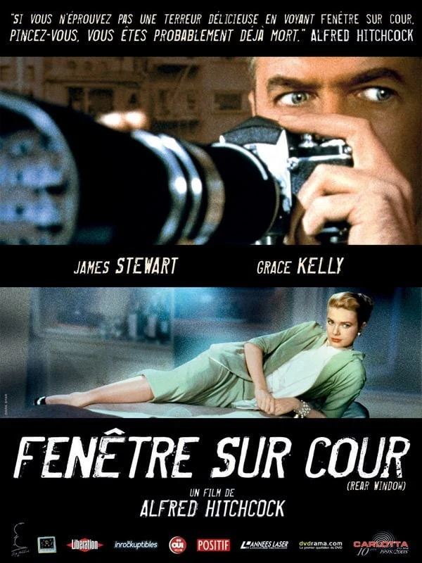 Affiche française de Fenêtre sur cour avec James Stewart et Grace Kelly