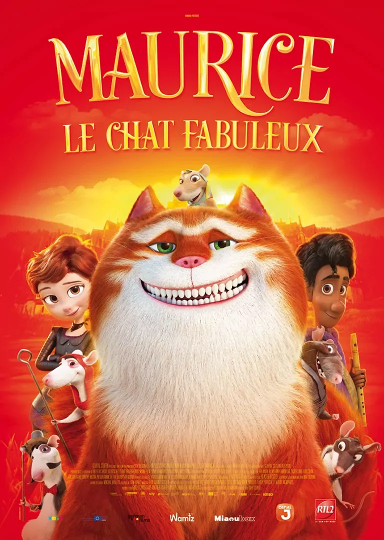 Affiche officielle du film Maurice le chat fabuleux avec Maurice et ses rats