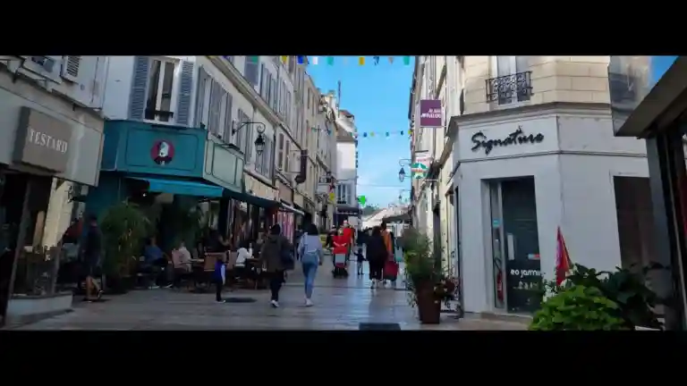 Rue commerçante animée à Meaux en Seine-et-Marne