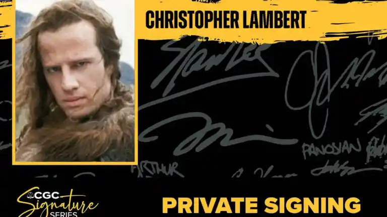 Visuel annonçant une séance privée de dédicaces avec Christophe Lambert