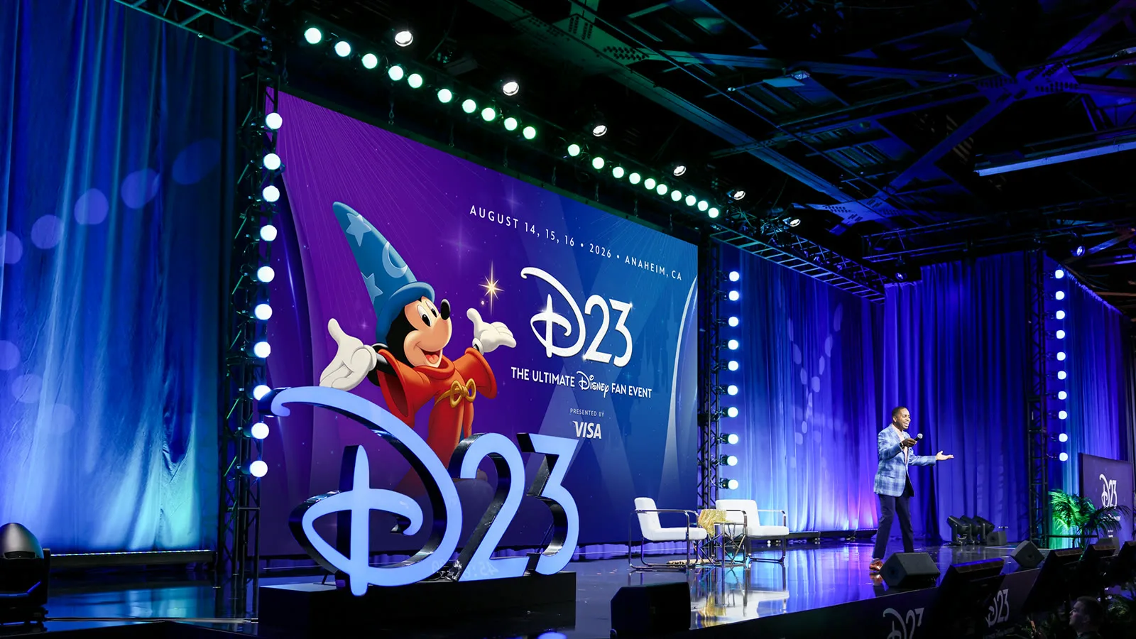Scène officielle de la D23 2026 à Anaheim