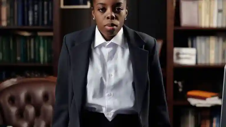 Femme noire en tenue professionnelle dans un bureau