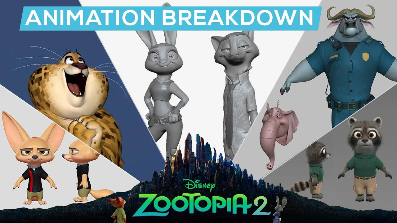 Personnages de Zootopie 2 dans un sujet sur sa fabrication
